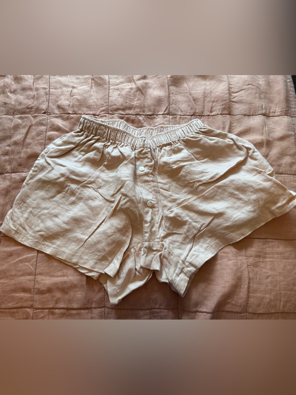 Deiji Studios 03 Blush Linen Shorts